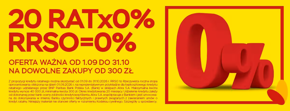 Raty 20x0% na dowolne zakupy od 300 zł